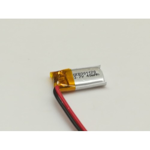 Lipo accu 3,7V 40mAh met veiligheidsprint