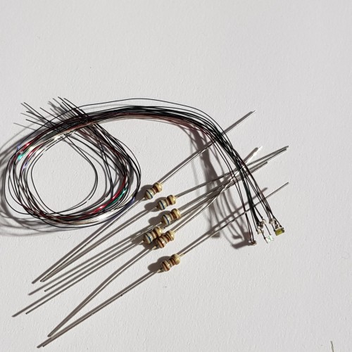 RC LED set 0603 wired – cool white | complete lighting set